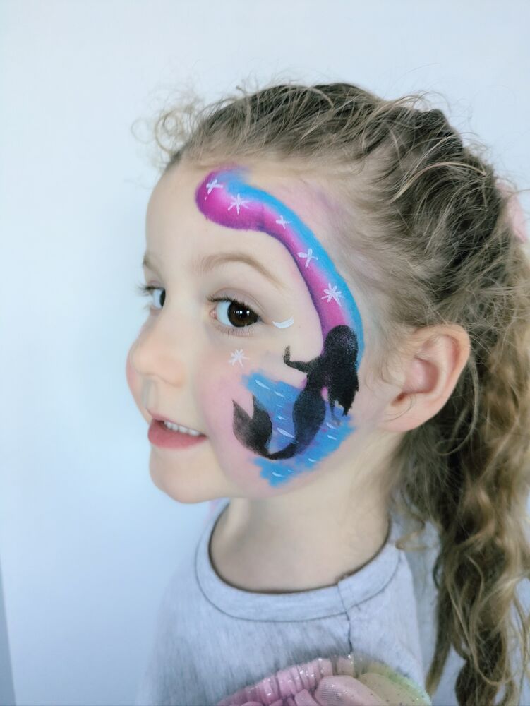 Superhero face paint design